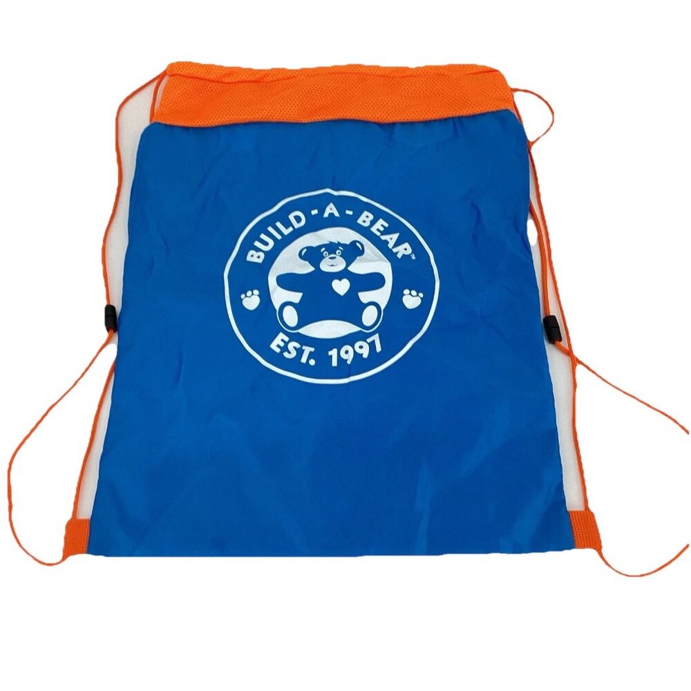 Build A Bear BABW BLUE/ORANGE Drawstring Tote Cinch Bag